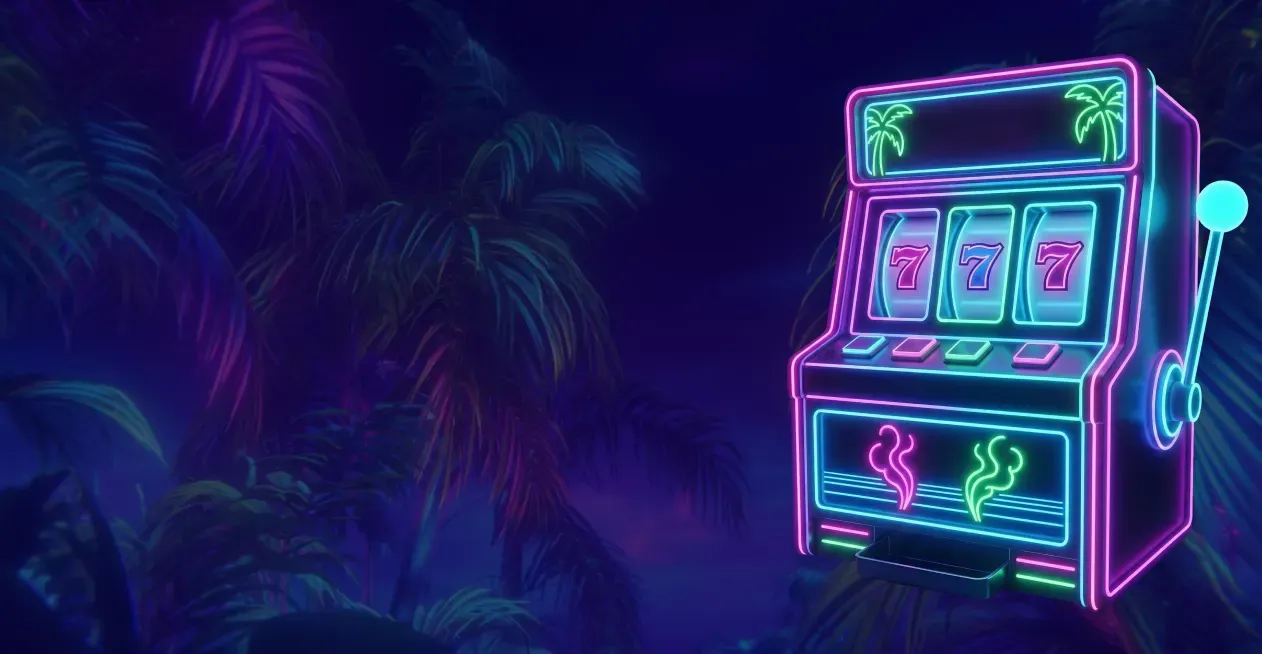 PalmSlots mobile Casinoansicht mit Palmenmotiv